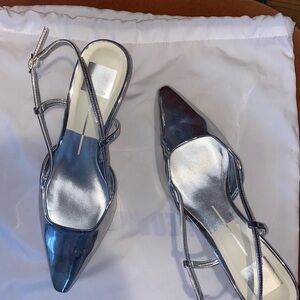Silver Kitten Heel Pumps